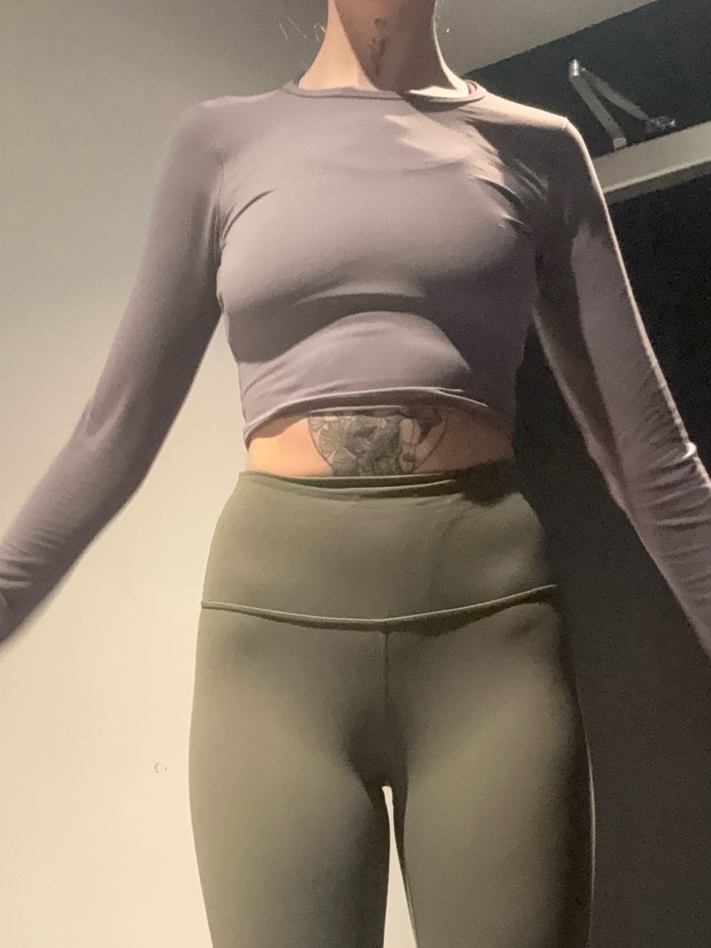 Women’s Long Sleeve Crop Top in Lavender Purple Lululemon Workout